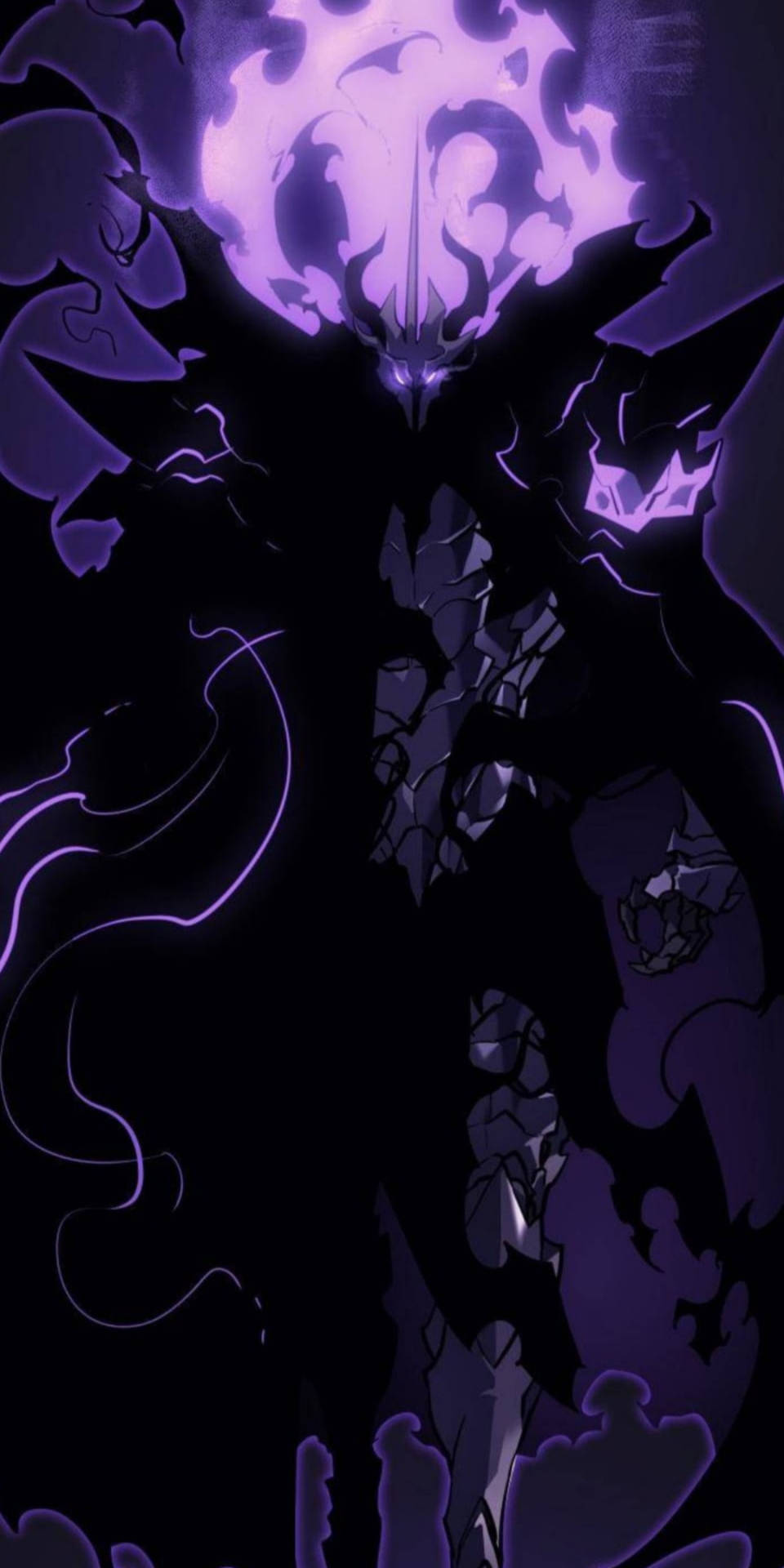 Schwarzerund Lila Ästhetischer Anime-bösewicht Wallpaper