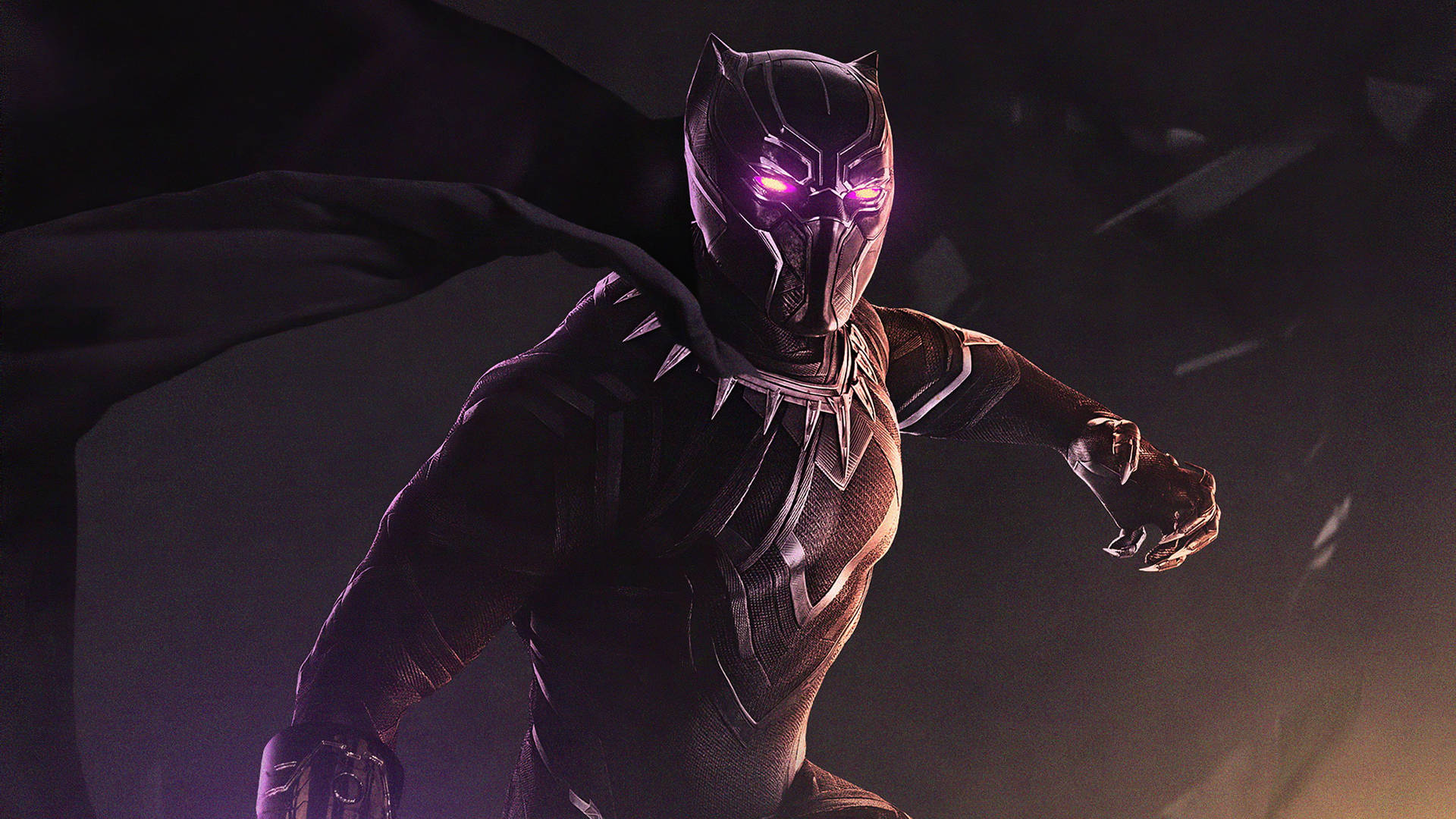 Black And Purple Aesthetic Black Panther Still Wallpaper