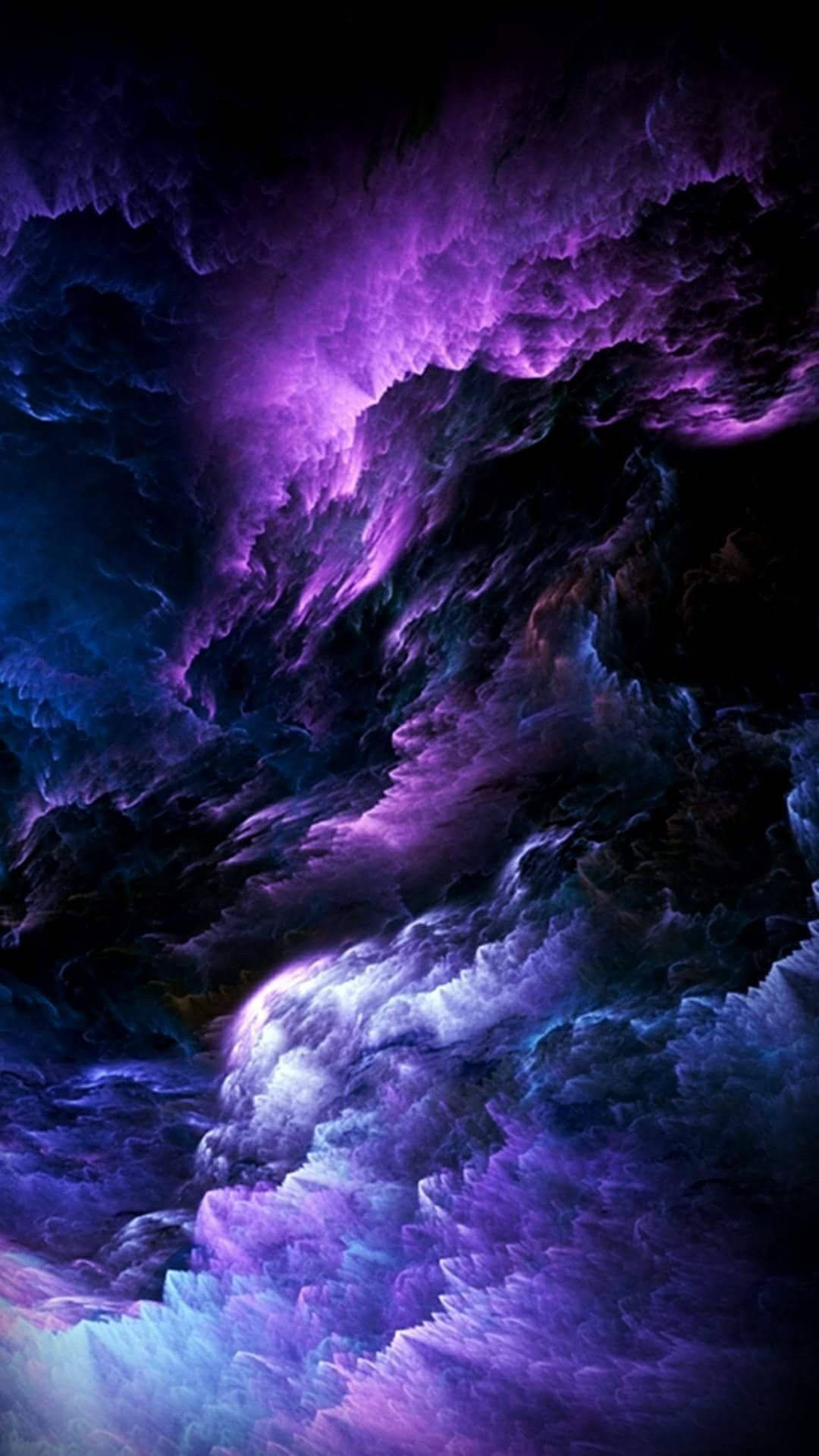 Black And Purple Aesthetic Clouds Wallpaper