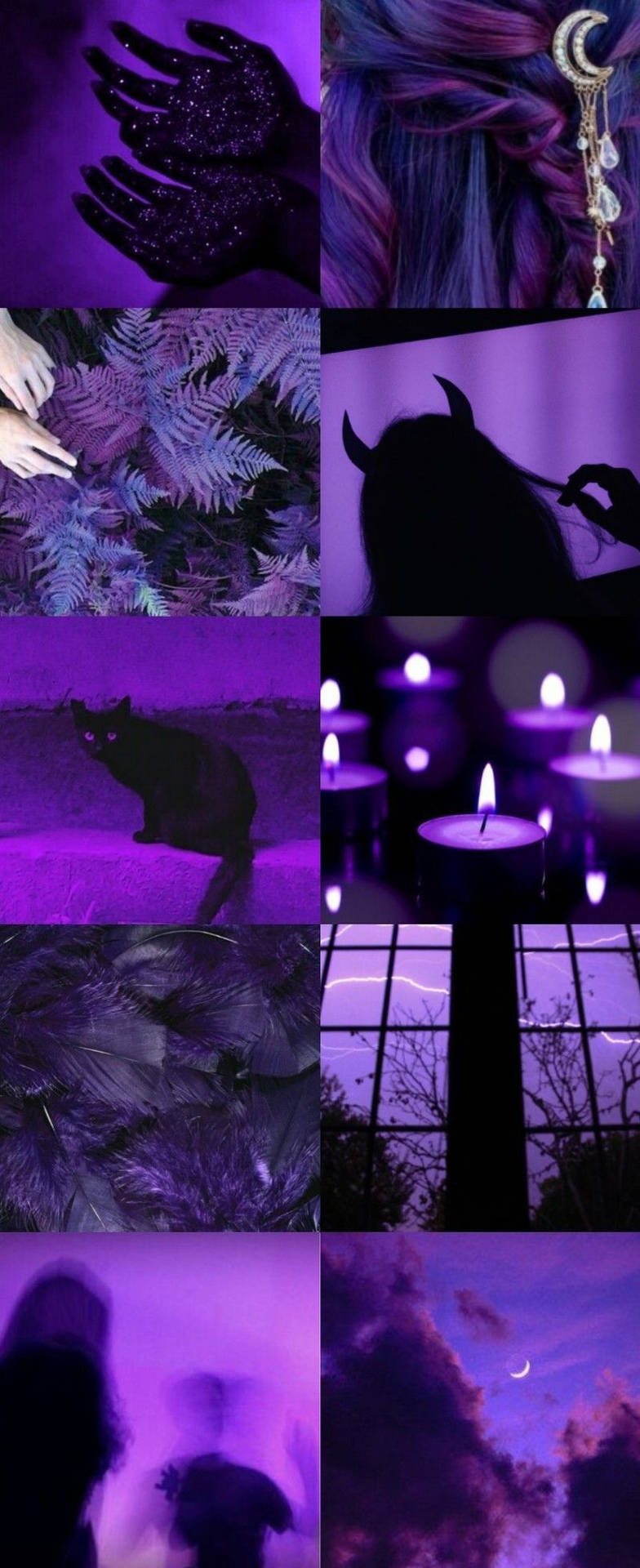 Black And Purple Aesthetic Collage Wallpaper