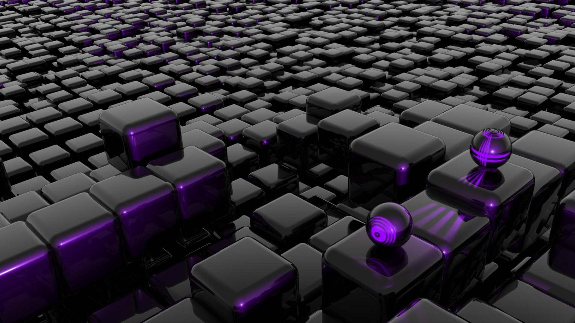 Black And Purple Aesthetic Cubes Wallpaper