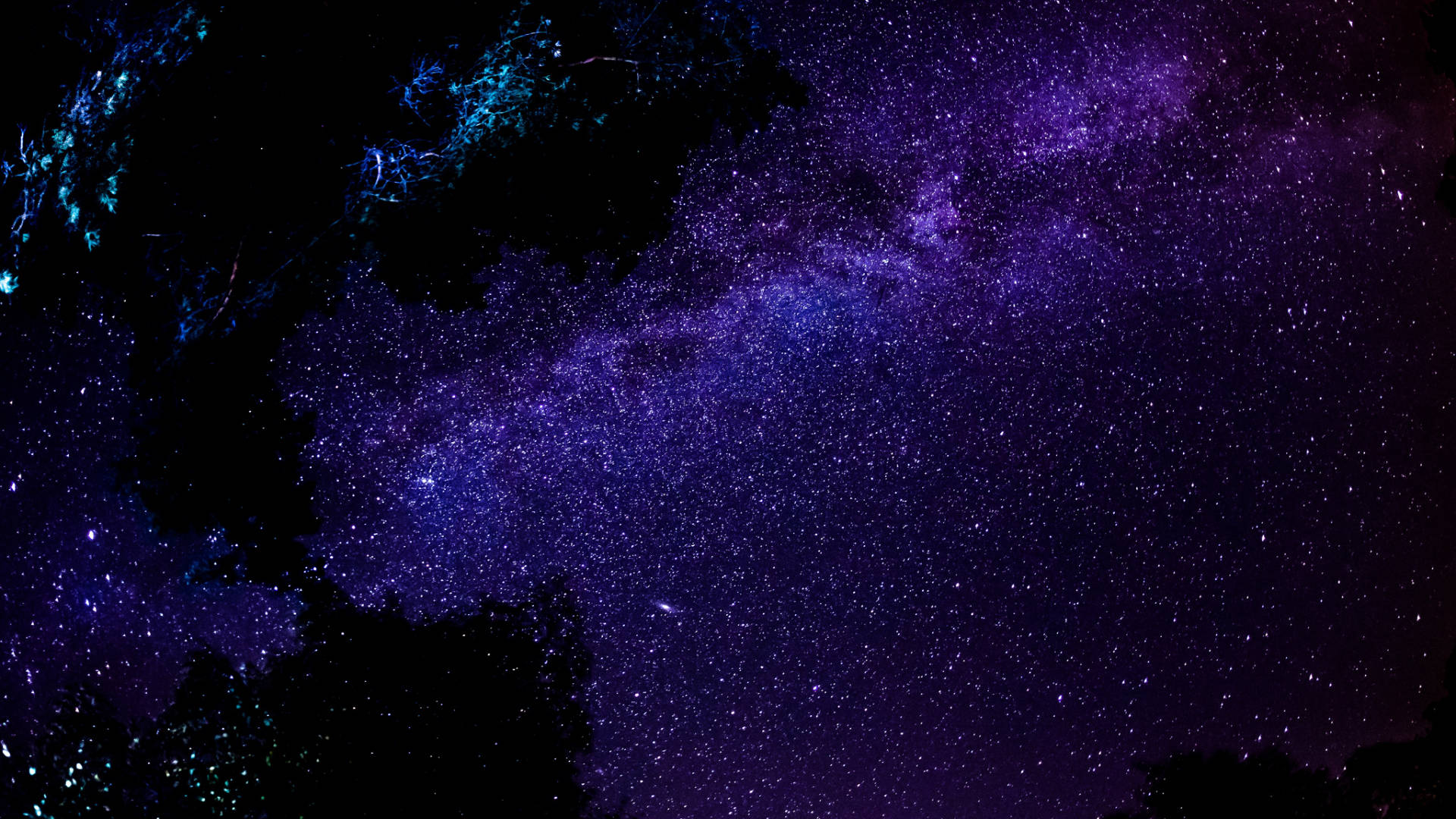 Estrellasde Galaxia En Tonos Negros Y Morados Estéticos. Fondo de pantalla