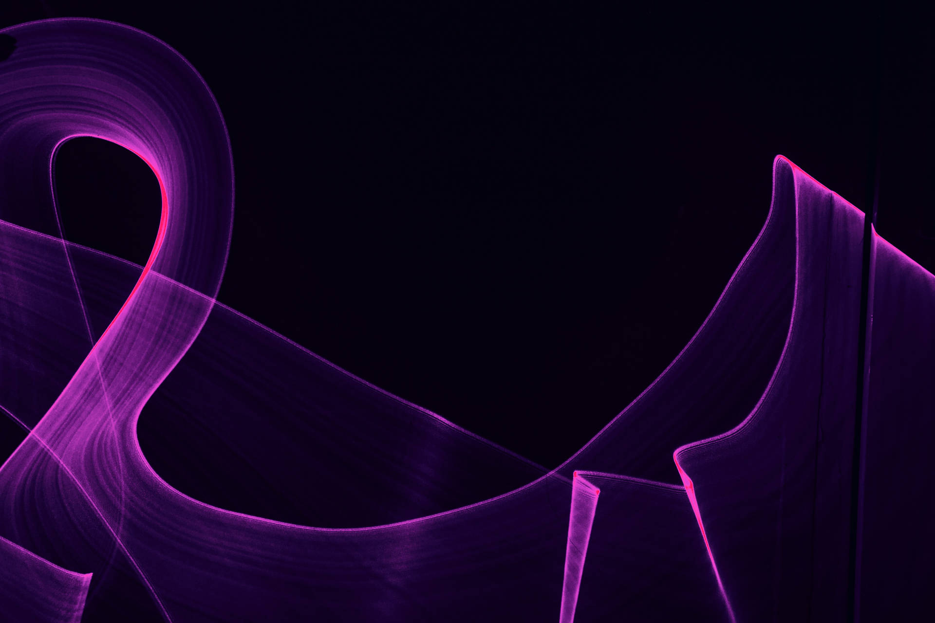 Schwarzerund Violetter Ästhetischer Neon-abstrakt Wallpaper