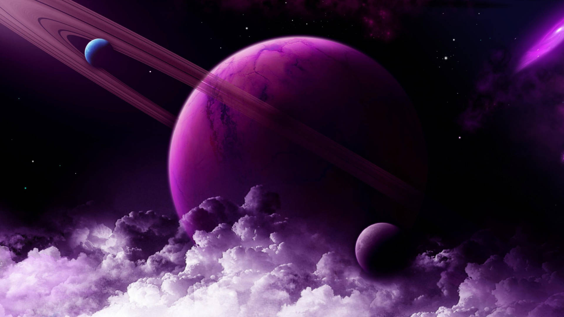 Black And Purple Aesthetic Outer Space Wallpaper