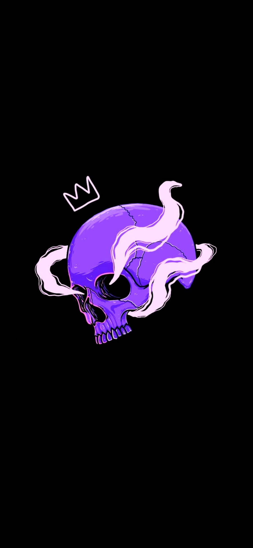 Black And Purple Aesthetic Skull Graphic Wallpaper