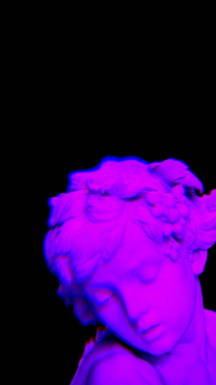 Download Black And Purple Aesthetic Statue Wallpaper | Wallpapers.com