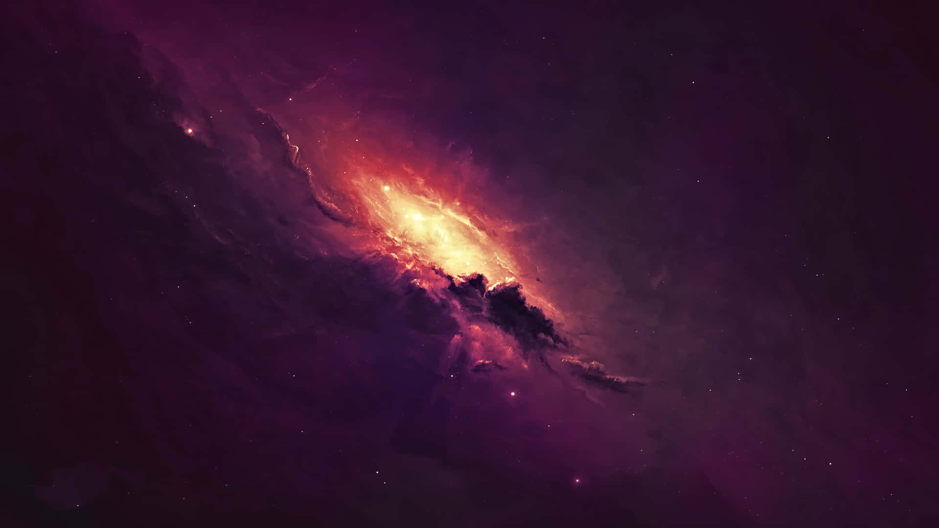 A captivating view of a colorful Black and Purple Galaxy. Wallpaper