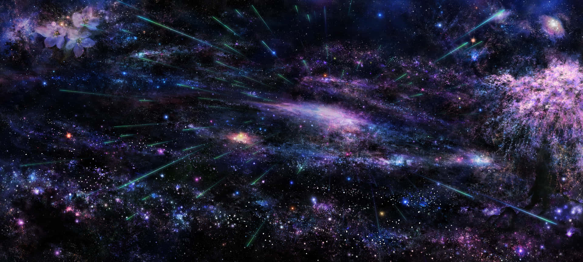 En plads med mange stjerner og nebulaer Wallpaper