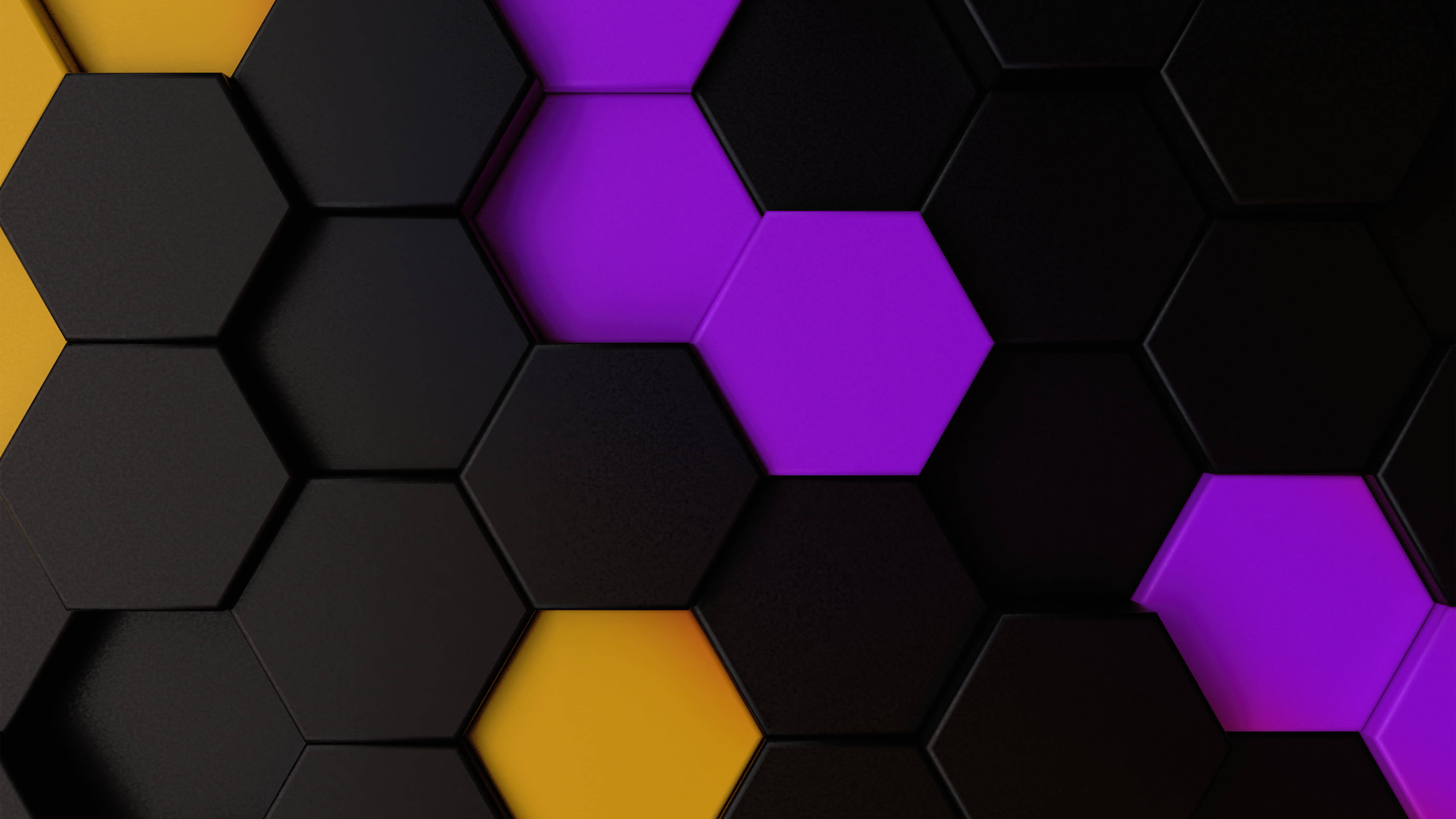 Black And Purple Hexagons Wallpaper
