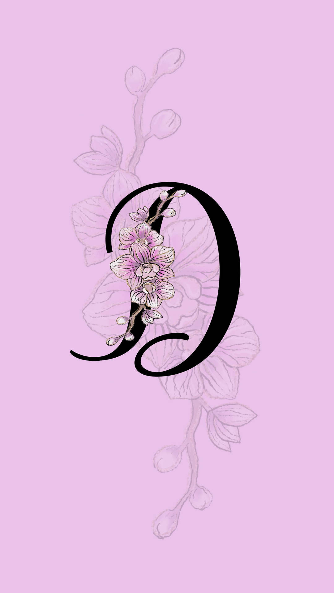 Black And Purple Letter D Background