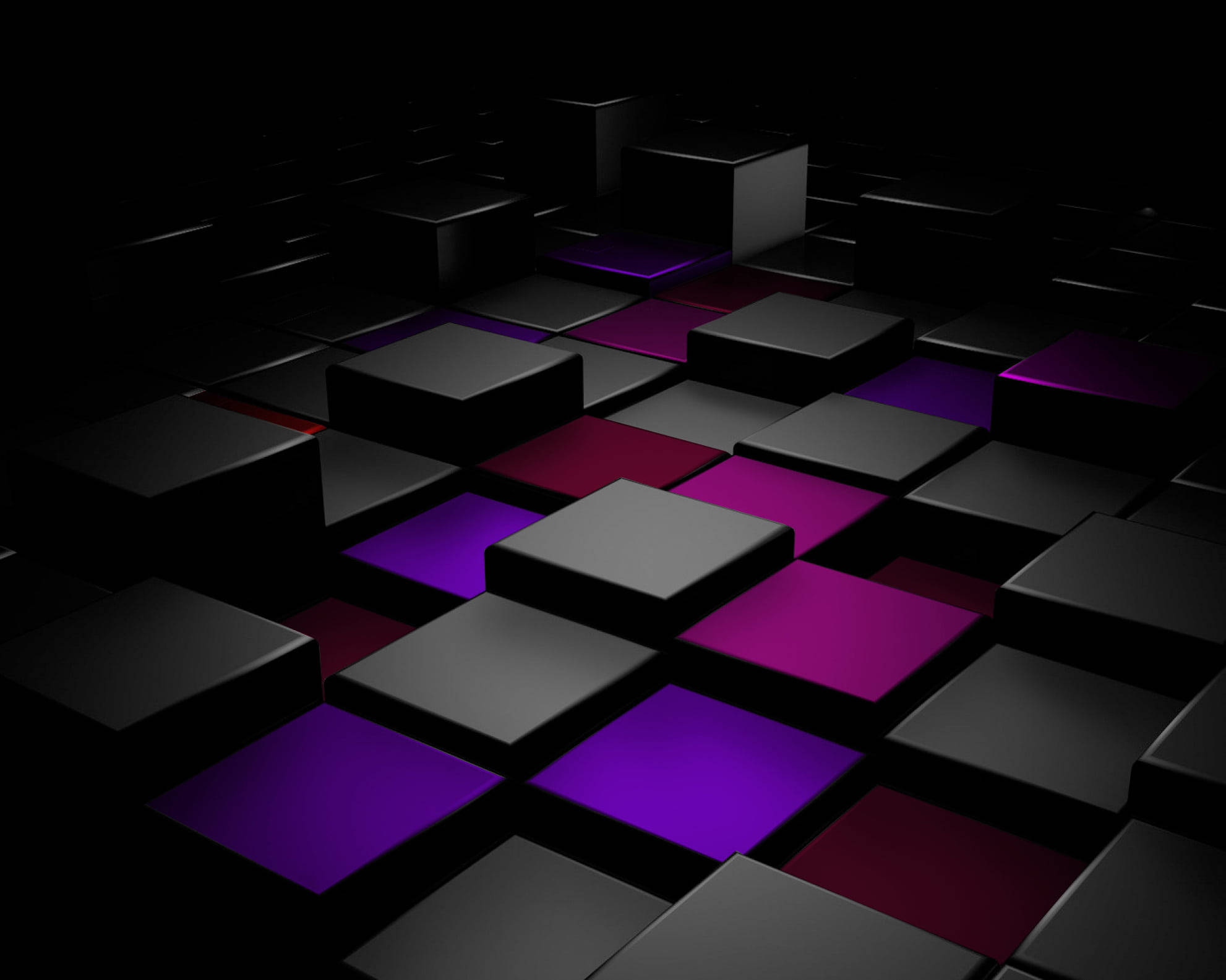 Black And Purple Squares Wallpaper
