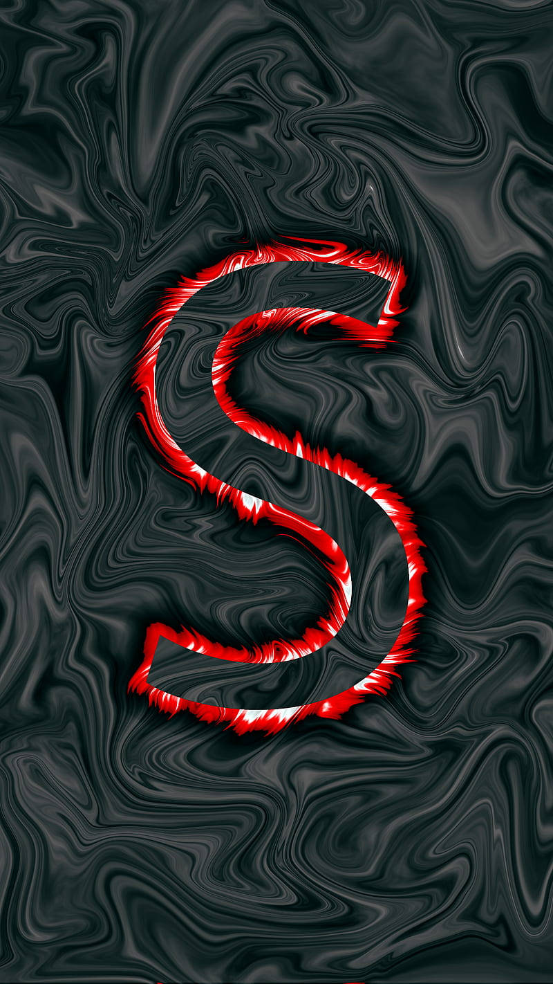 S Name Letter  Black Design Wallpaper Download  MobCup