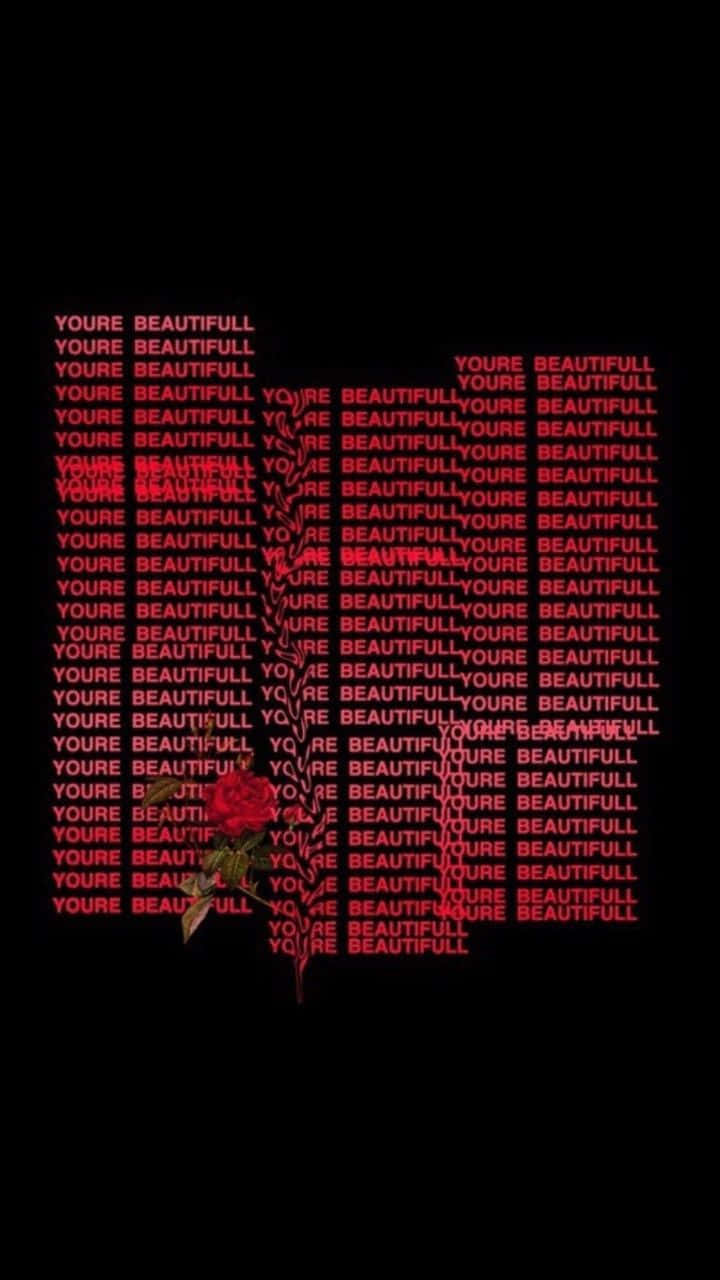 You’re Beautiful Black And Red Aesthetic Digital Illustration Wallpaper