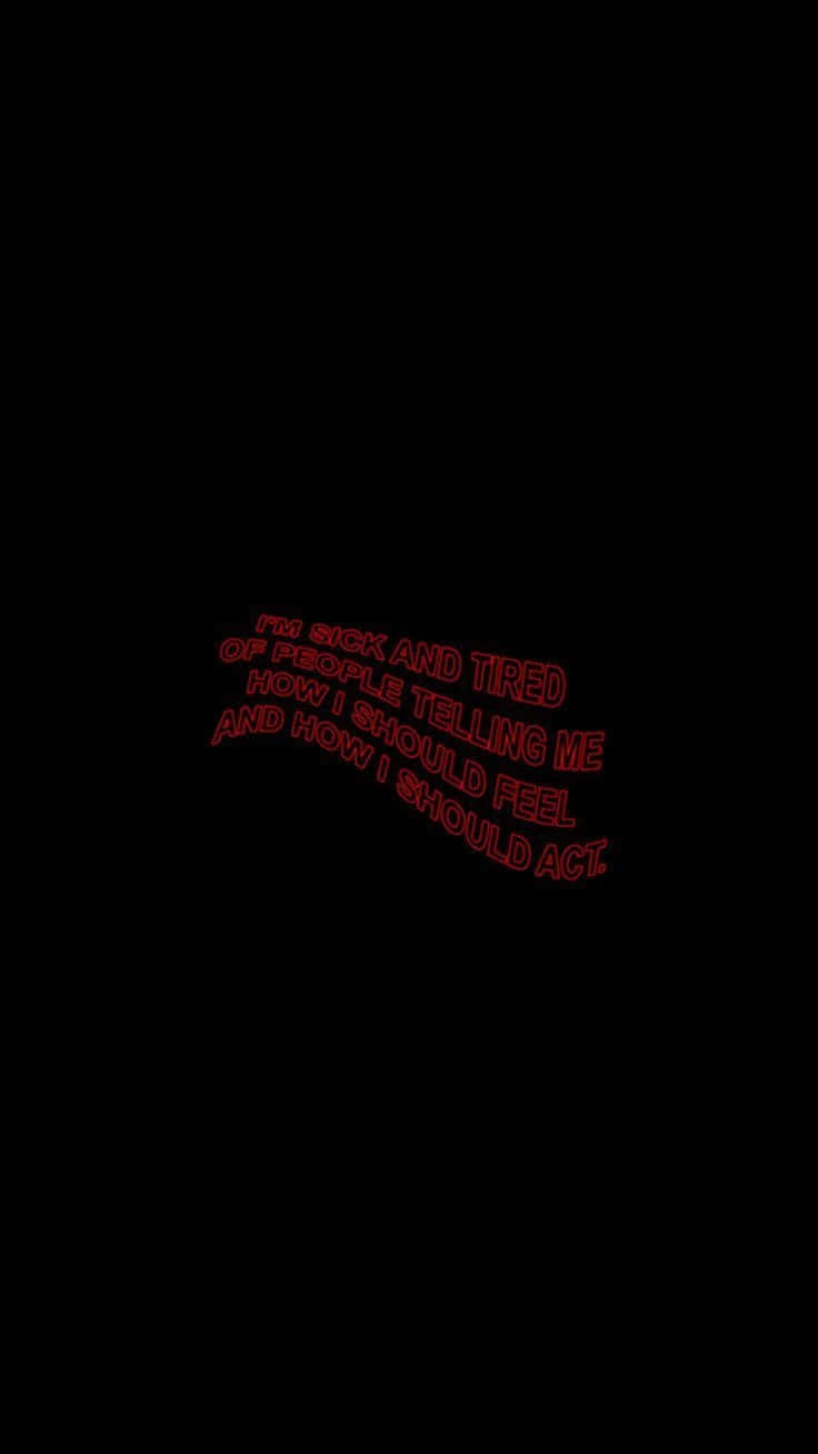 Black And Red Aesthetic Emotional Quote Illustration Wallpaper
