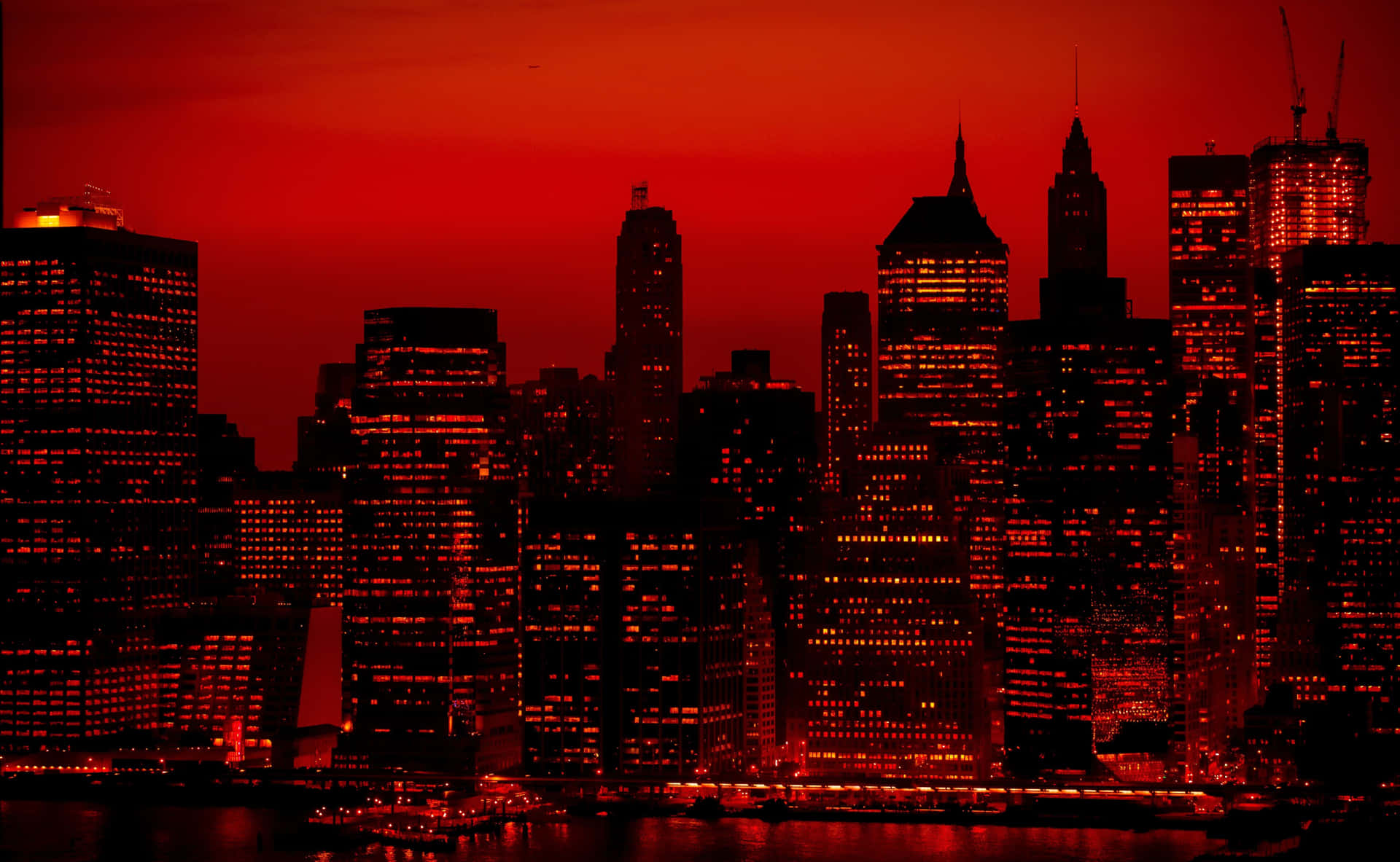 New York Skyline Black And Red Aesthetic Wallpaper