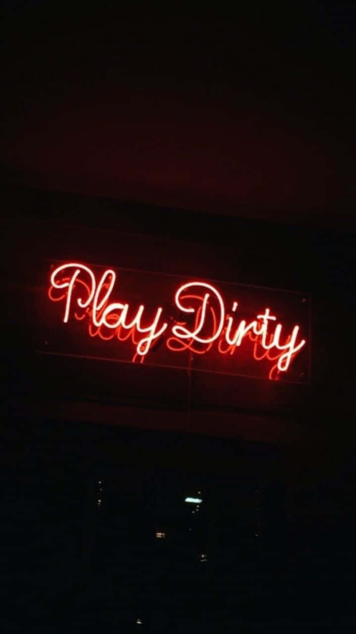 Black And Red Aesthetic Play Dirty LED Light Wallpaper