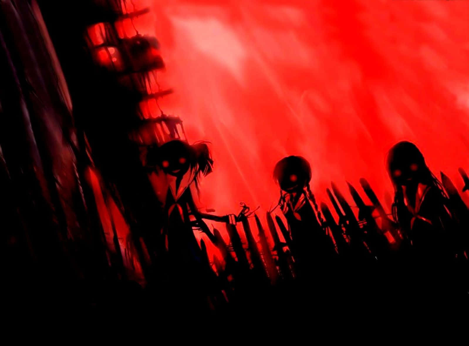 Auffälligesschwarz-rotes Anime Wallpaper