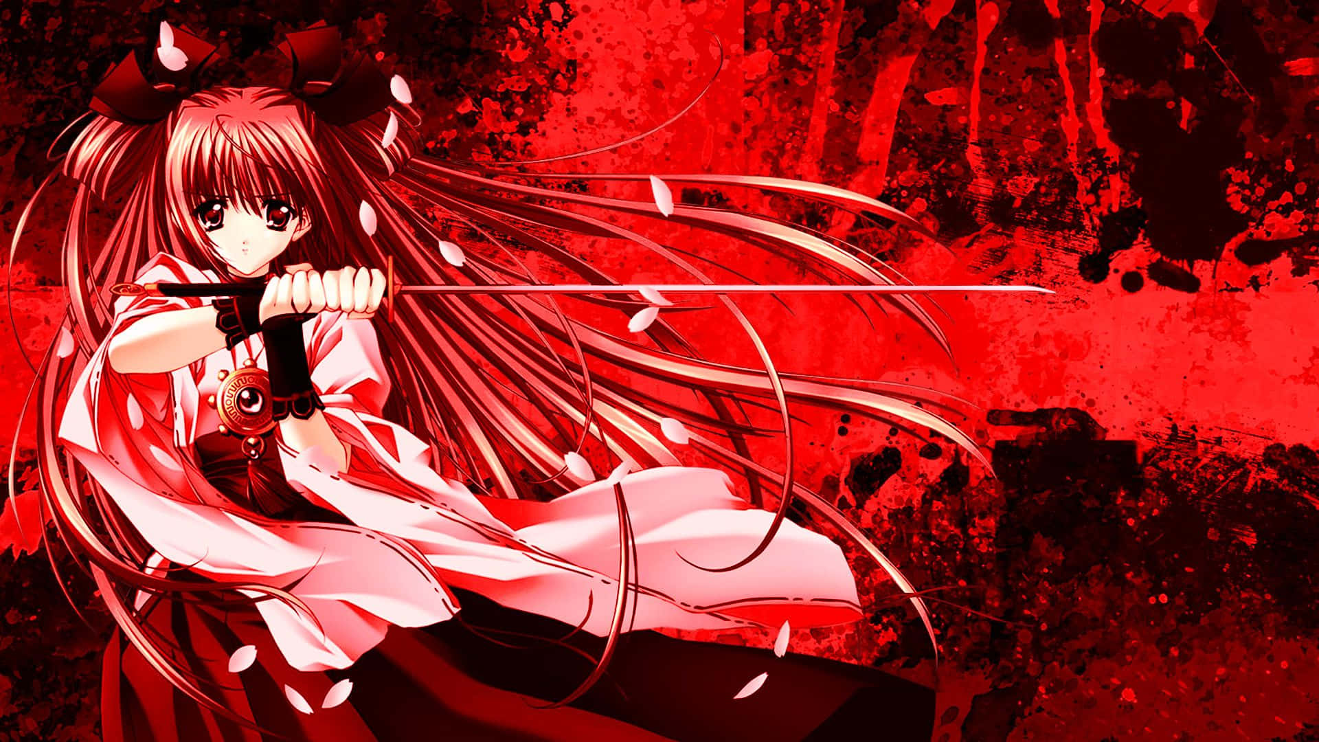 Mystical Scene of Black and Red Anime Wallpaper