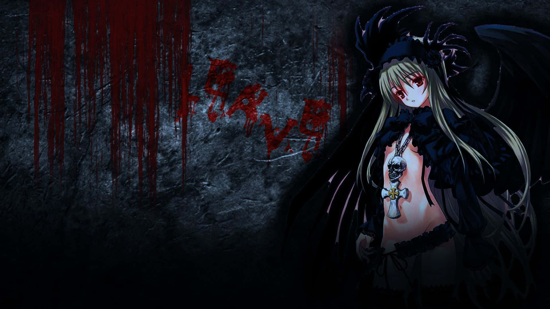 Intense Black and Red Anime Wallpaper