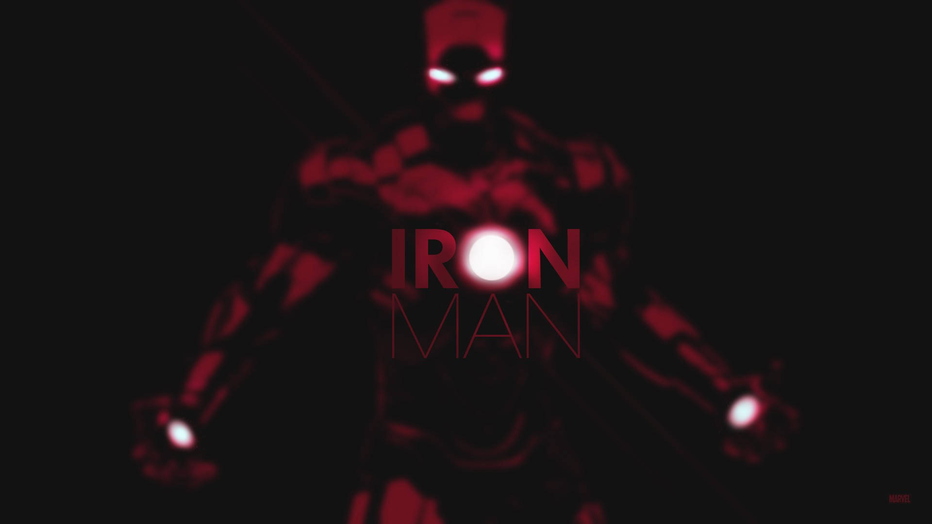 Contornodel Cuerpo De Superhéroe Iron Man En Negro Y Rojo. Fondo de pantalla