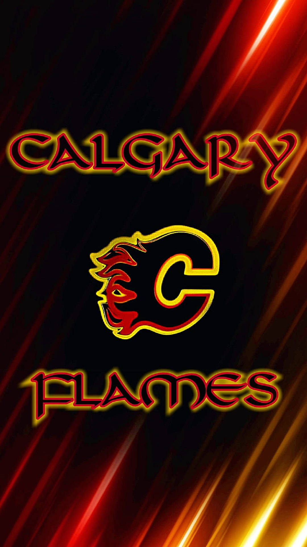 Sort og rød Calgary Flames Logo Wallpaper