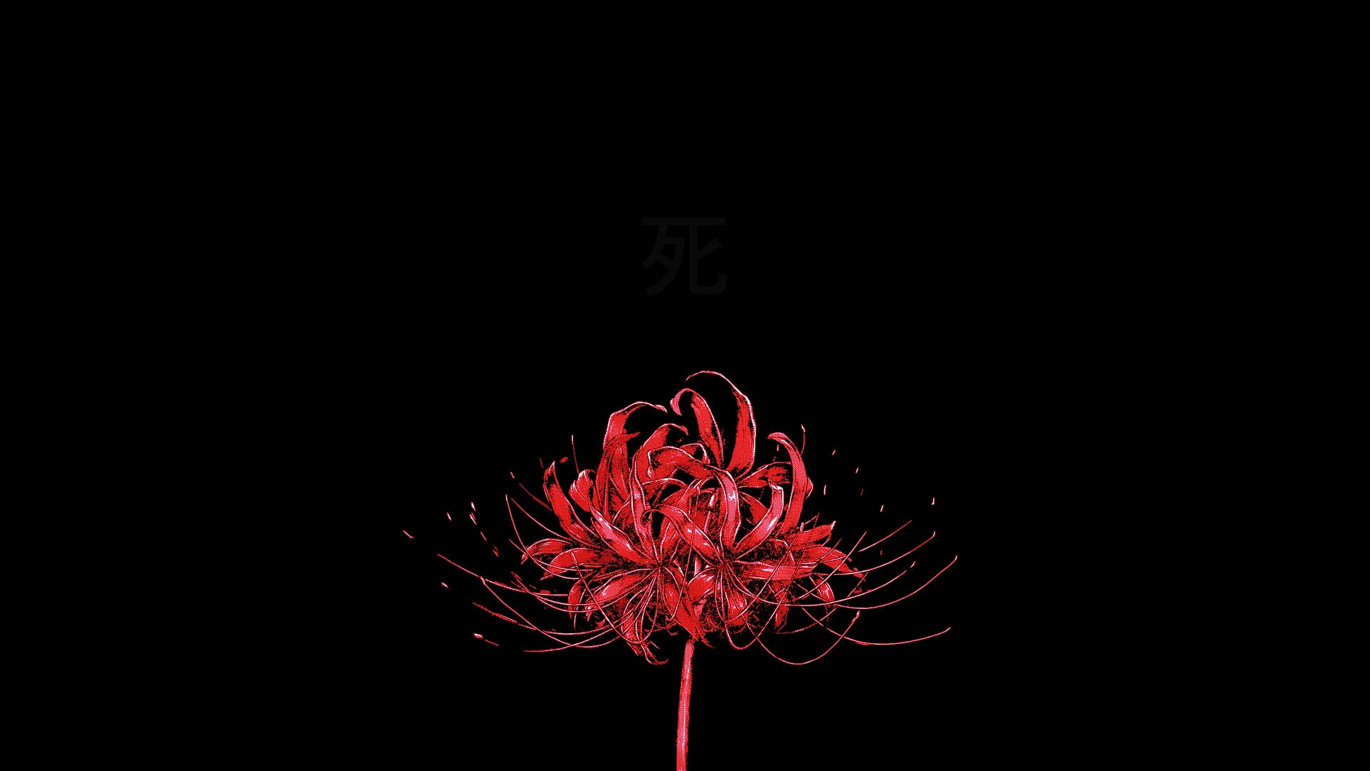 Black And Red Flower Art