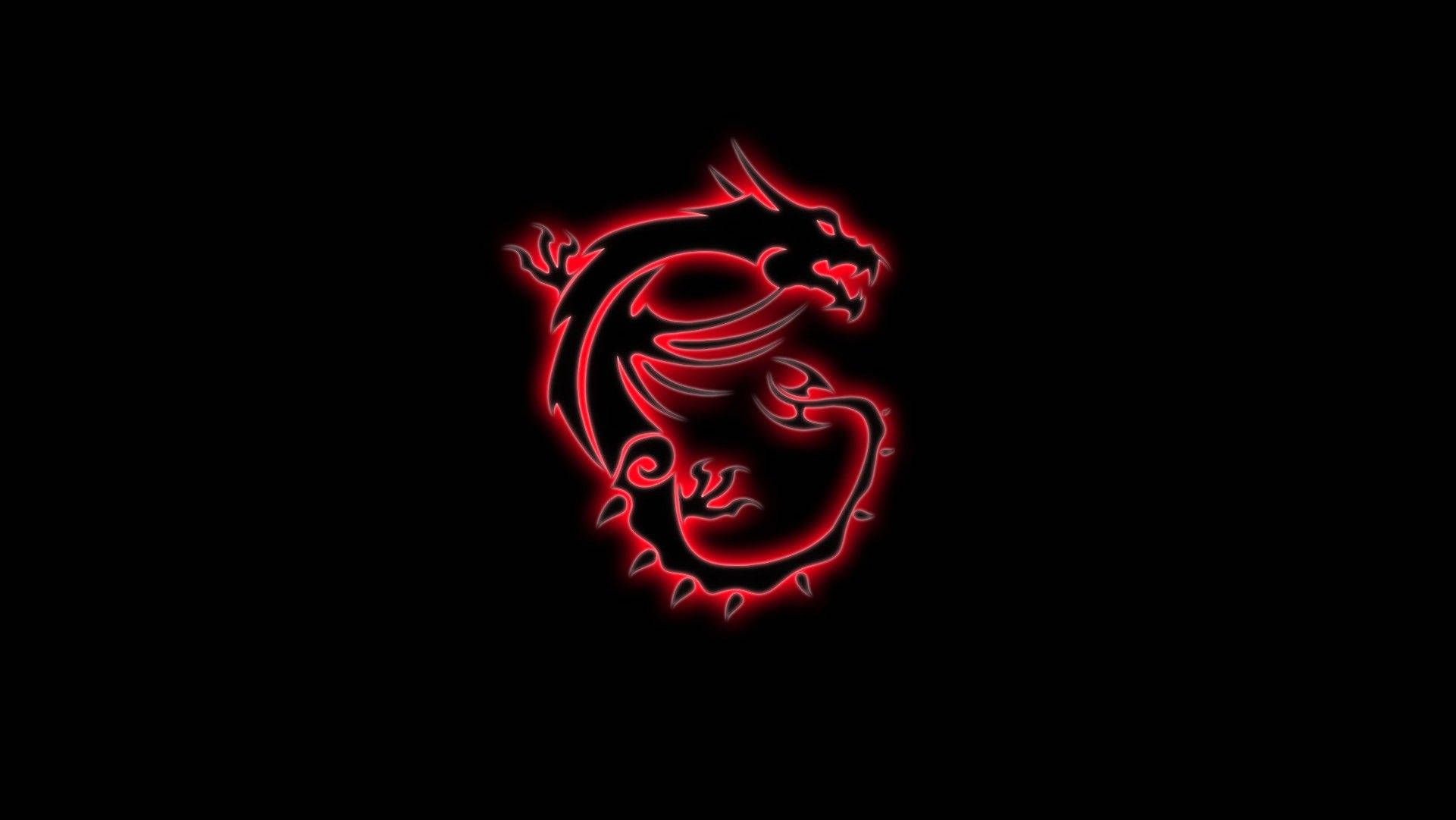 Black And Red Gaming Dragon Center Wallpaper