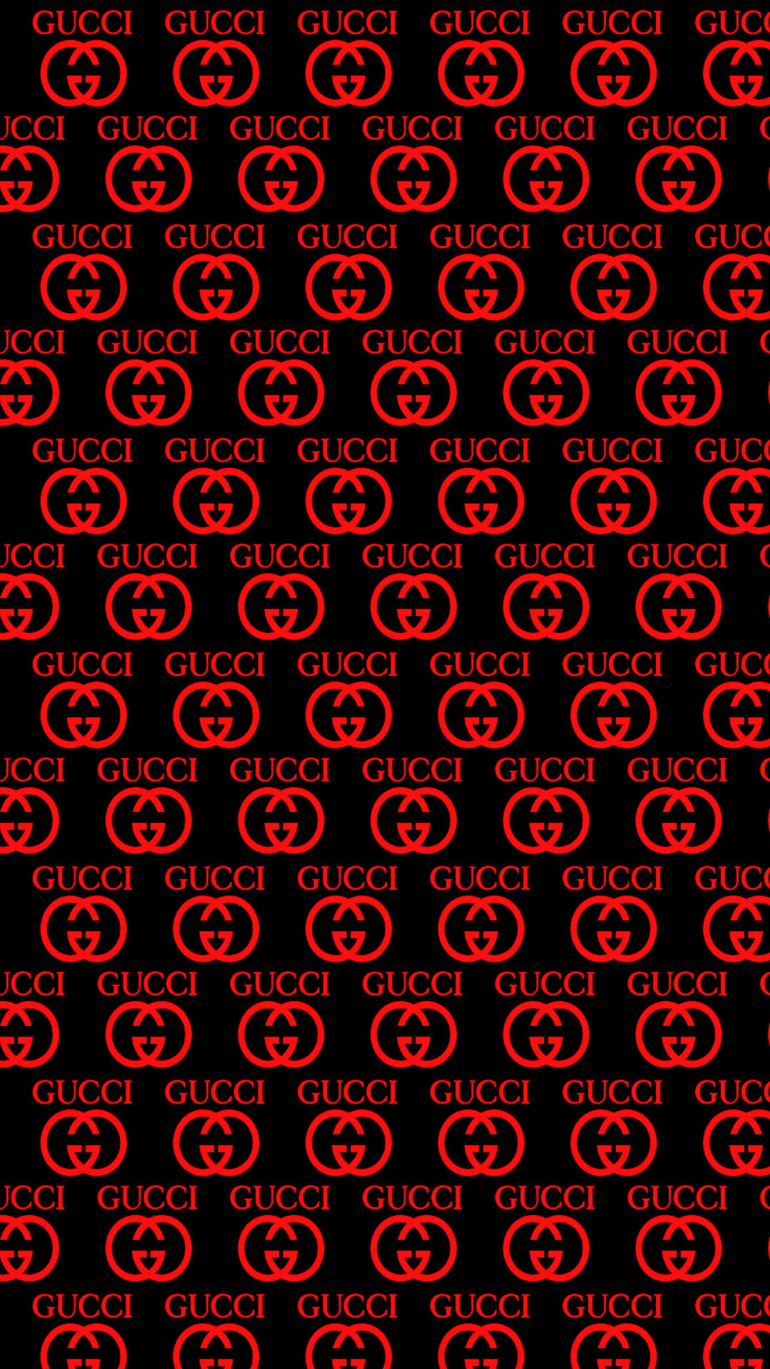 Sort og rødt Gucci-mønster. Wallpaper