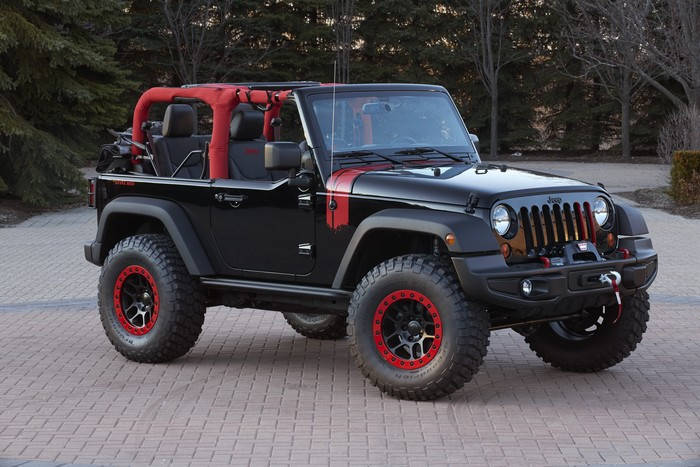 Black And Red Jeep Background