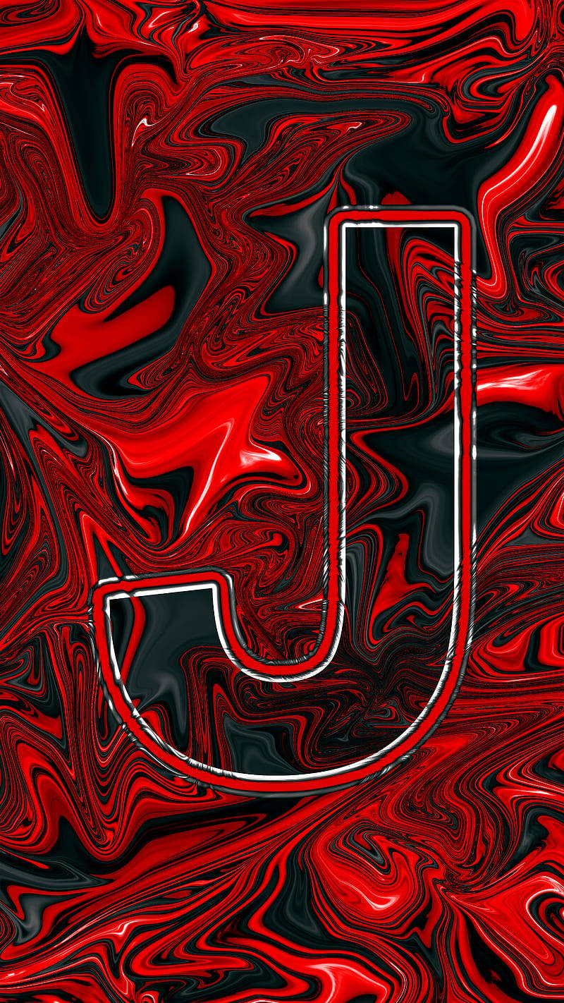 Black And Red Letter J