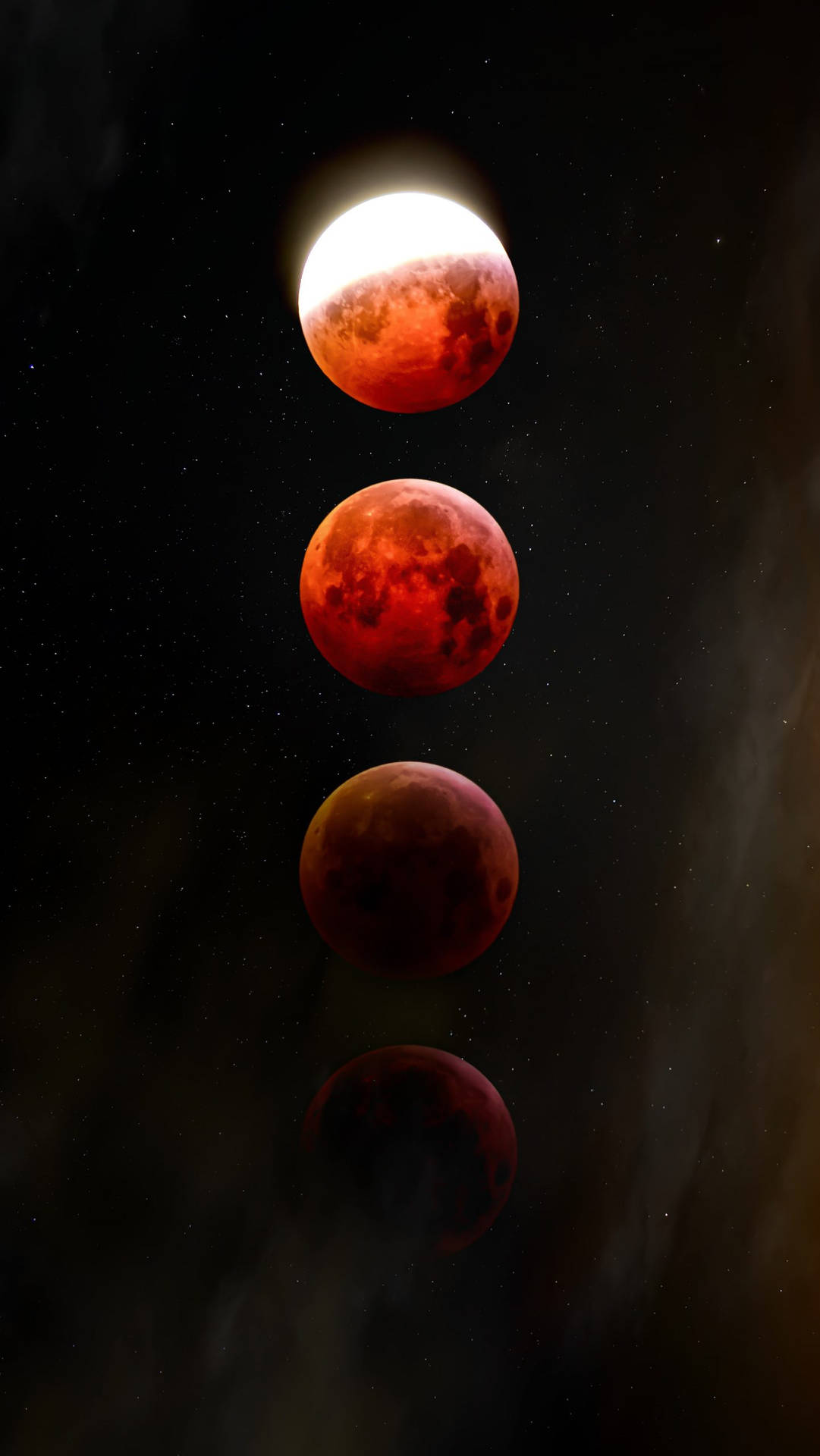 Black And Red Lunar Eclipse Phases