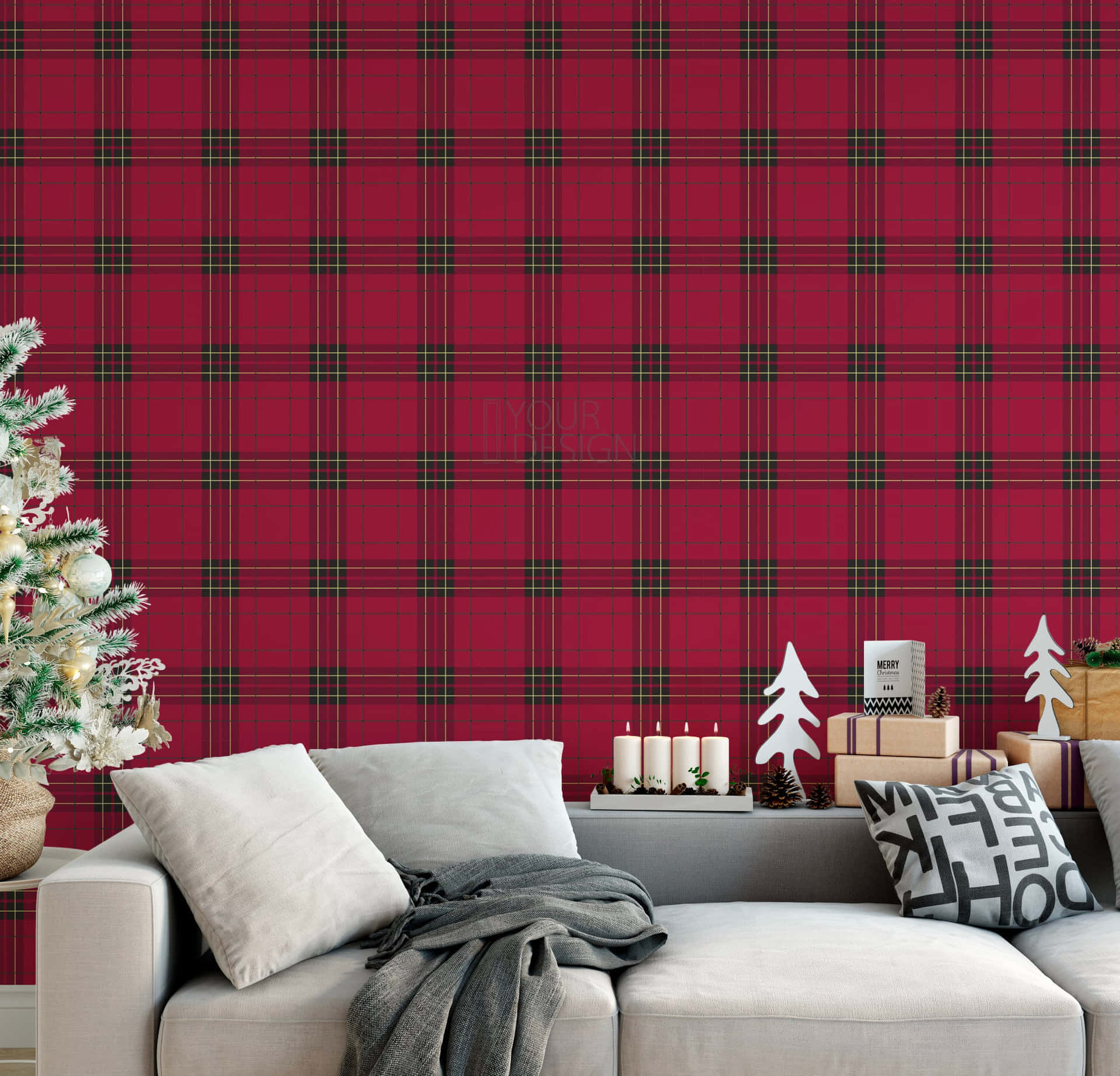 Black and red plaid never looked so chic Wallpaper