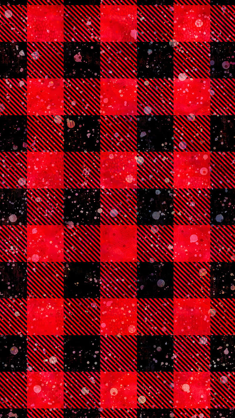 Stained Black And Red Plaid Wallpaper