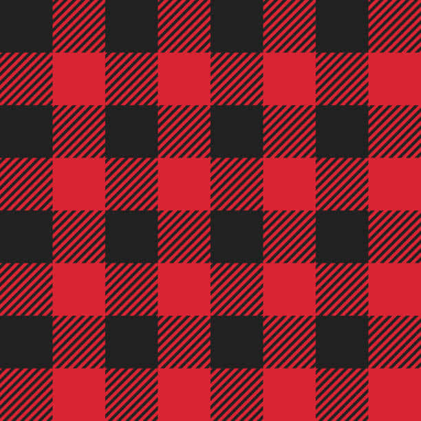 A Bold Red and Black Plaid Design Wallpaper