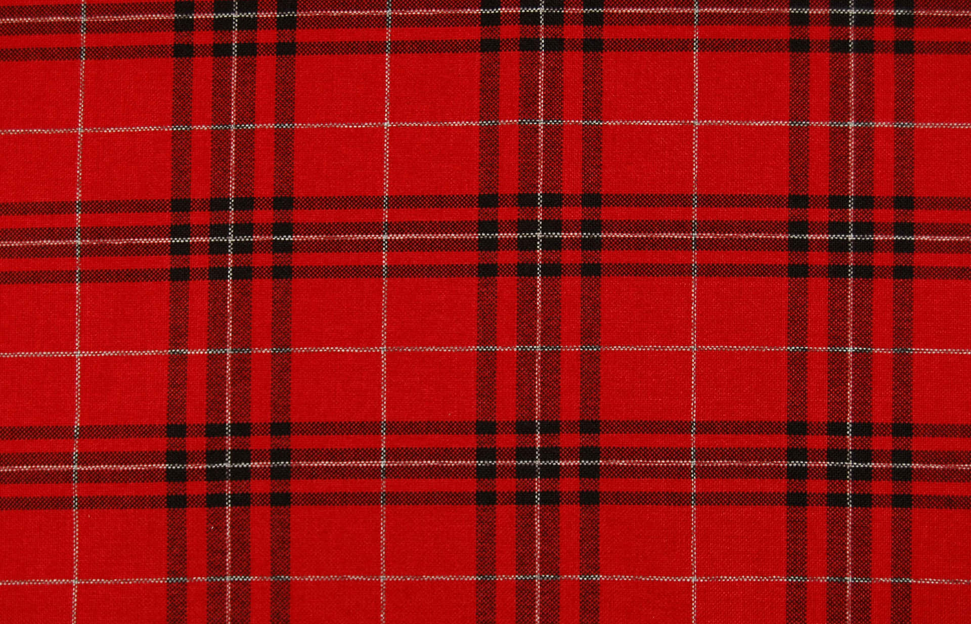Two-Toned Geometric Pattern of Red and Black Plaid Wallpaper