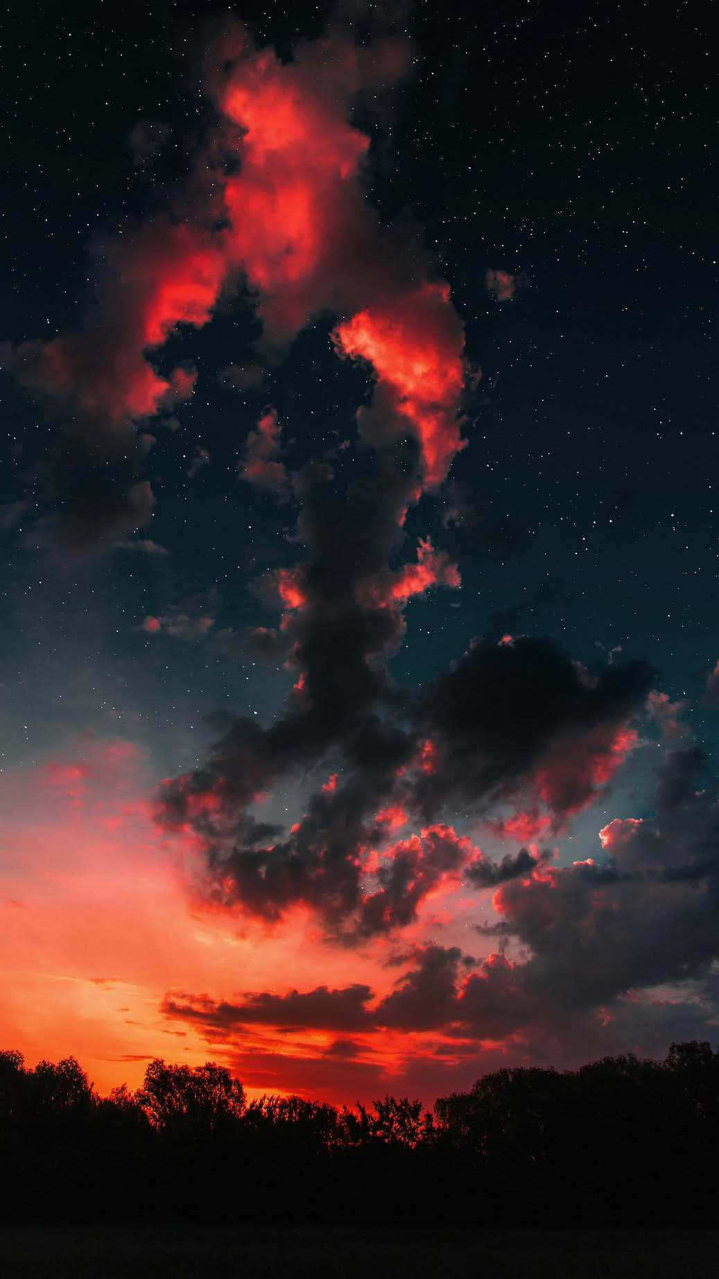 Black And Red Sunset Clouds Wallpaper