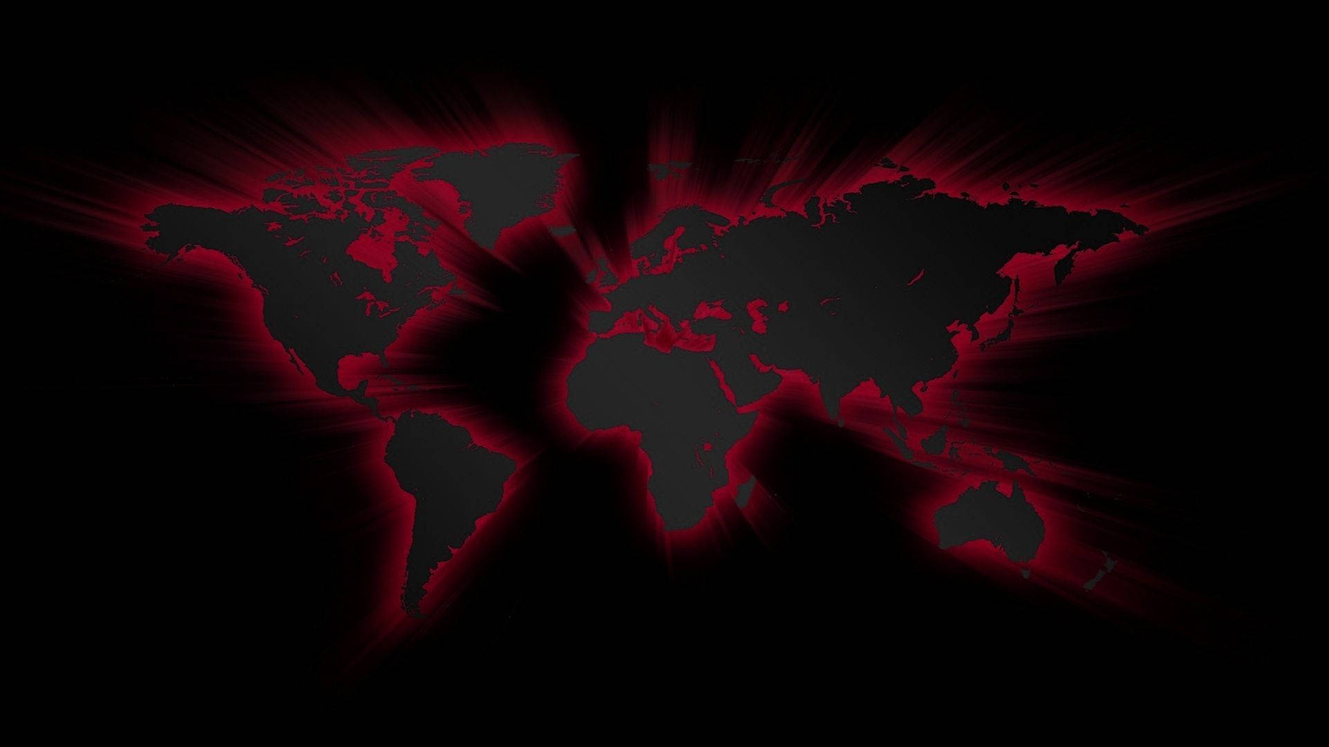 Black And Red World Map