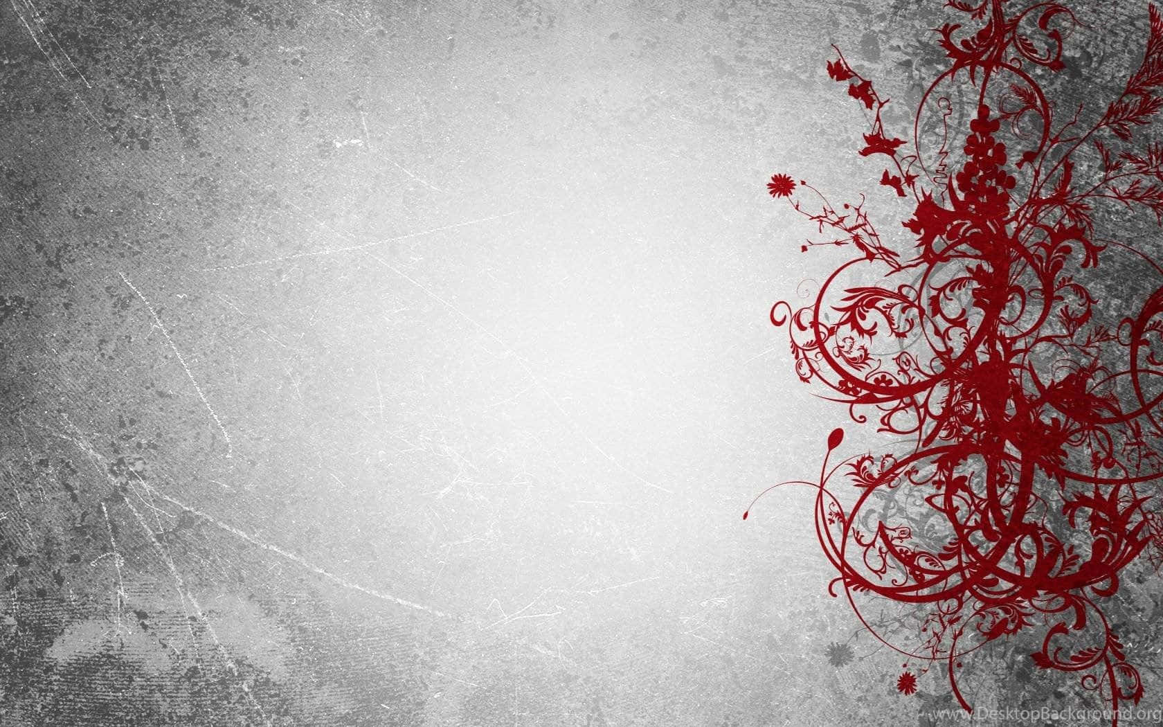 A Bloody Background With Red And White Flowers