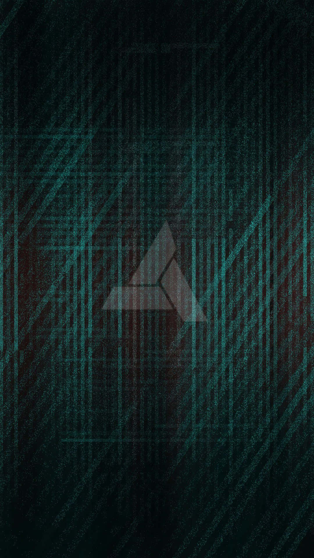En sort og grøn baggrund med et trekant logo. Wallpaper