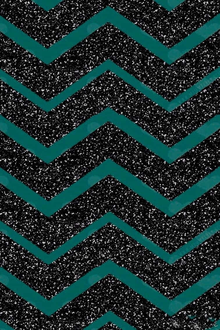 Black And Teal Zigzag Pattern Wallpaper