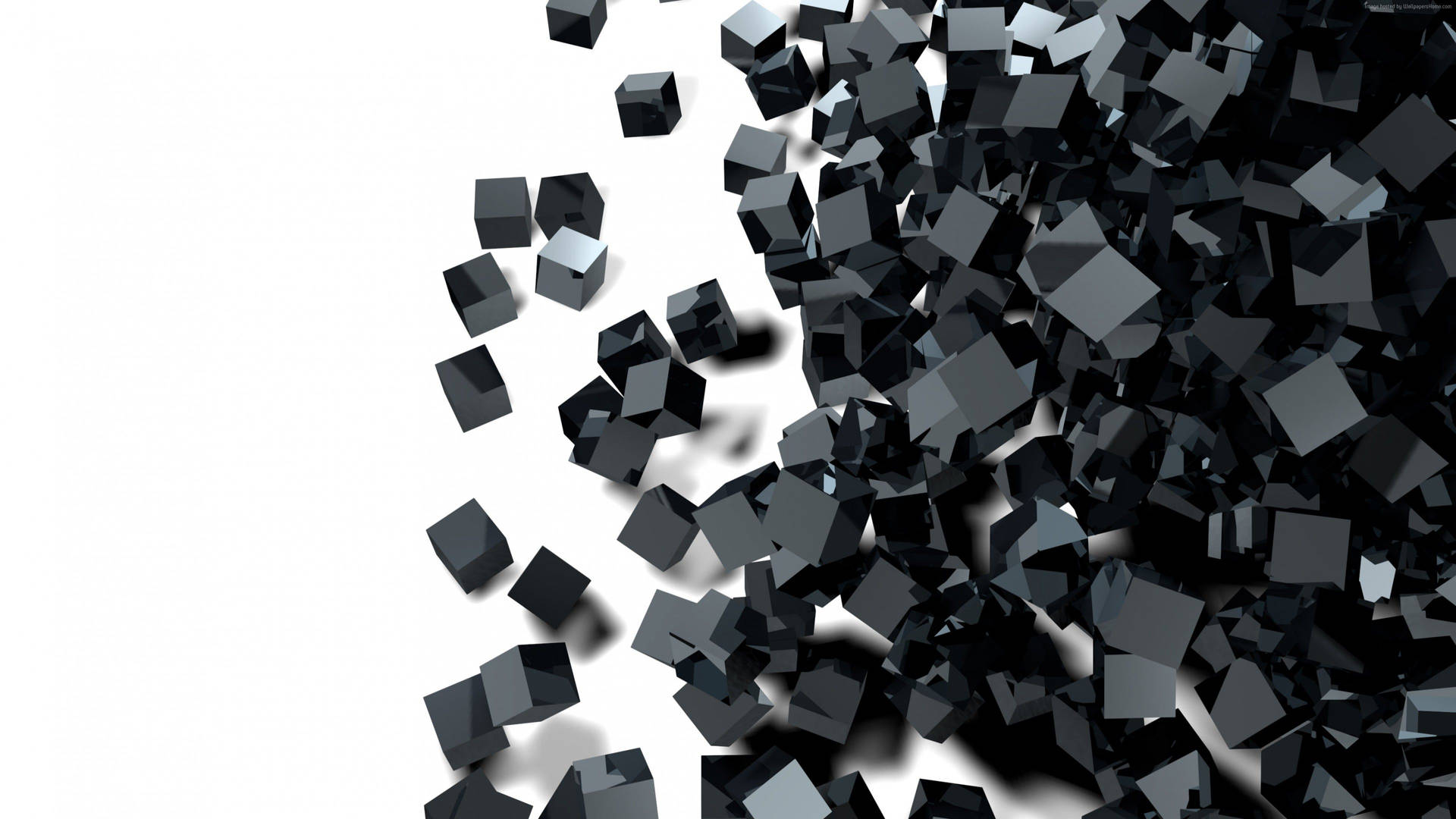 Black And White Abstract Cubes Wallpaper