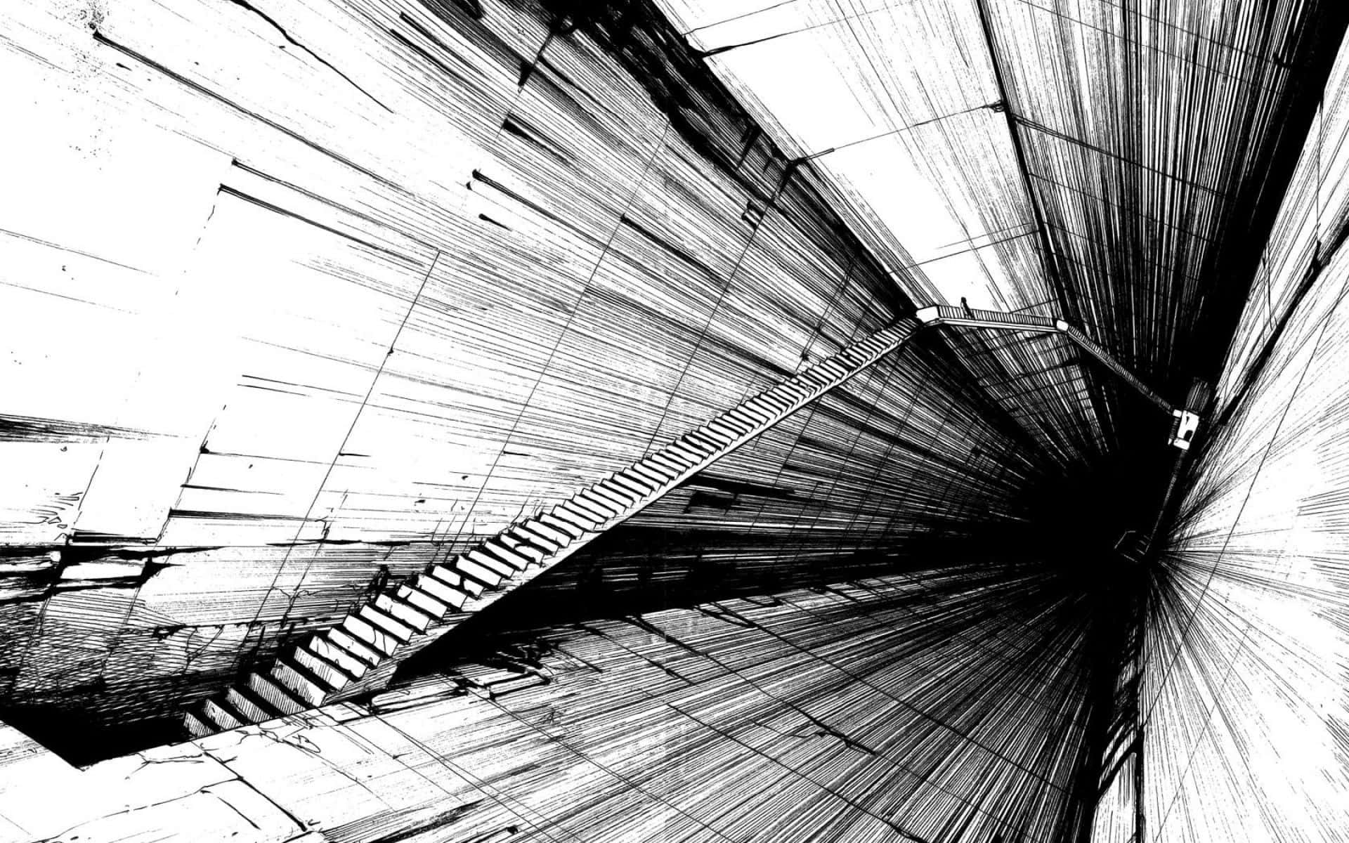 Black And White Abstract Tunnel Wallpaper