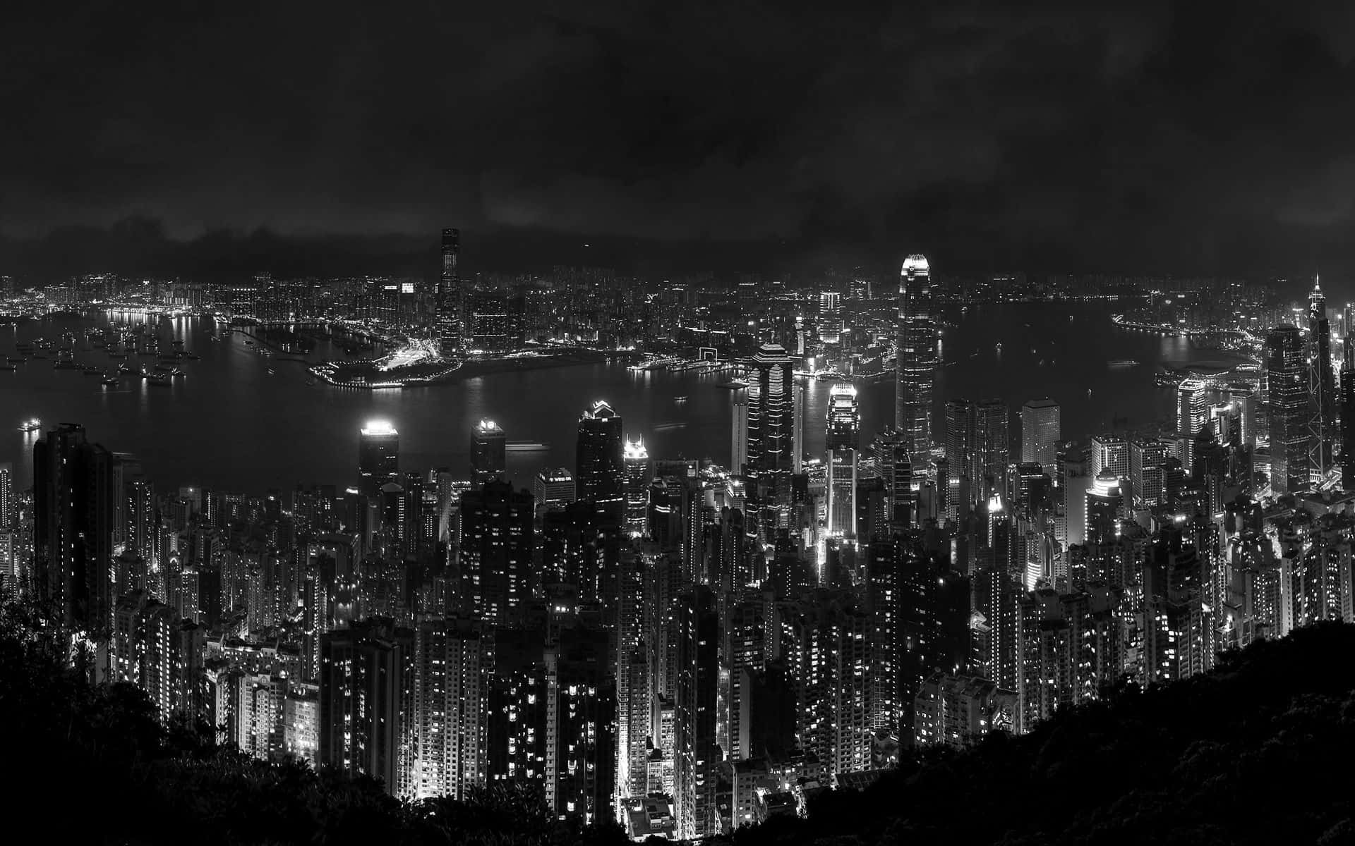 Black And White Aesthetic Pc Night City Wallpaper