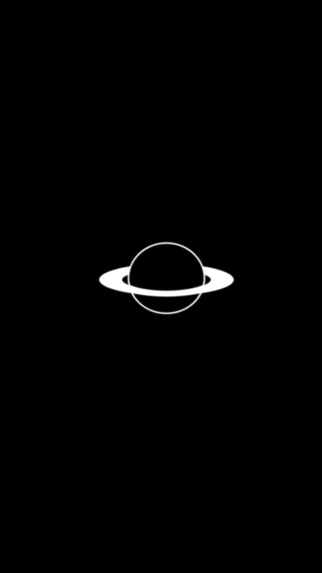 Download Planet Saturn Black And White Aesthetic Phone Wallpaper |  