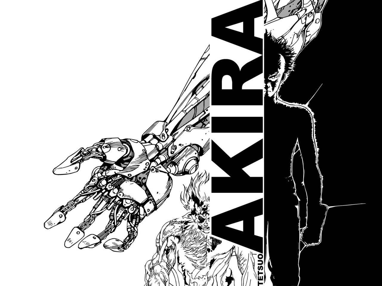 Black And White Akira Tetsuo Arm Background