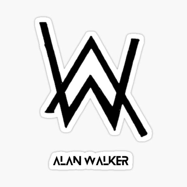 Black And White Alan Walker Logo And Name Wallpaper