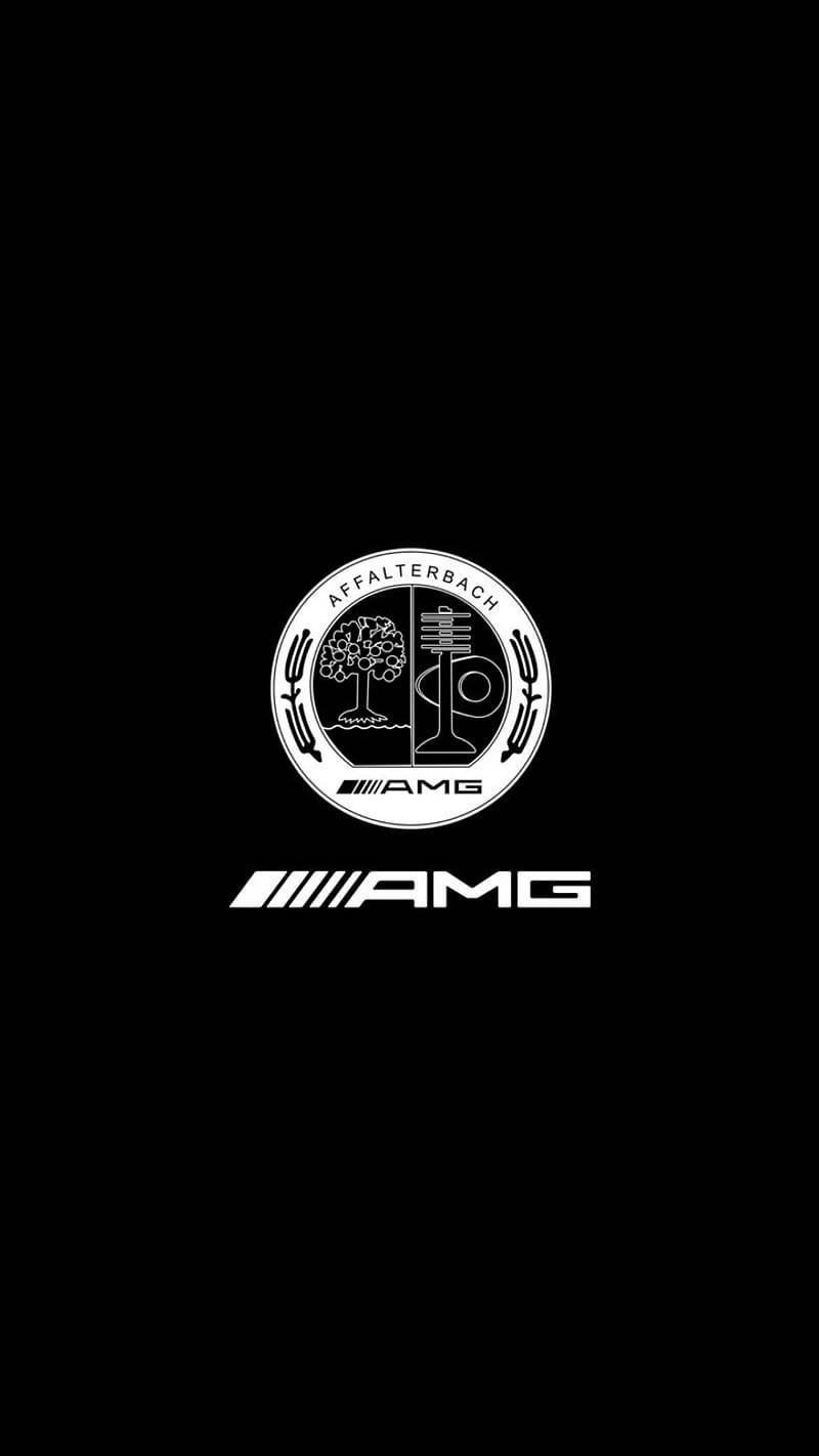 Sort og hvid AMG-logo Geometri Wallpaper