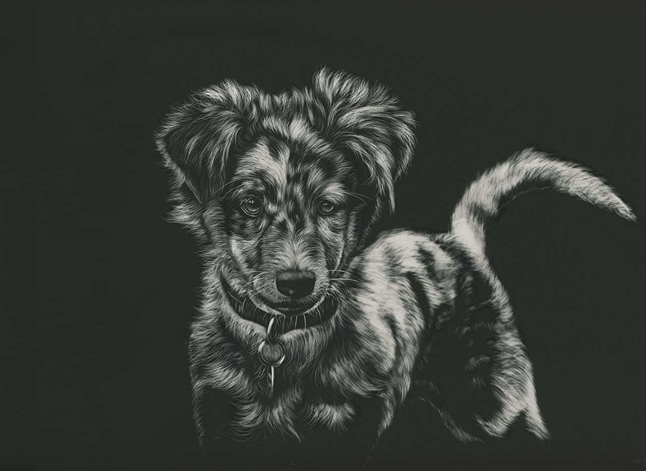 Striking black and white animal portrait Wallpaper