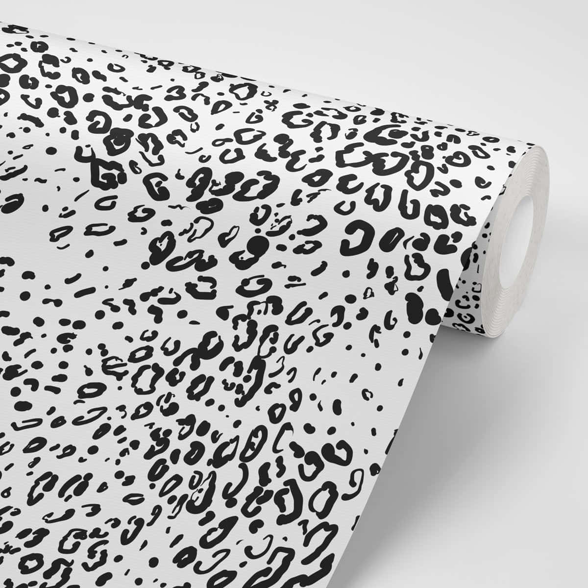 Unrollo De Papel Pintado De Leopardo En Blanco Y Negro Fondo de pantalla