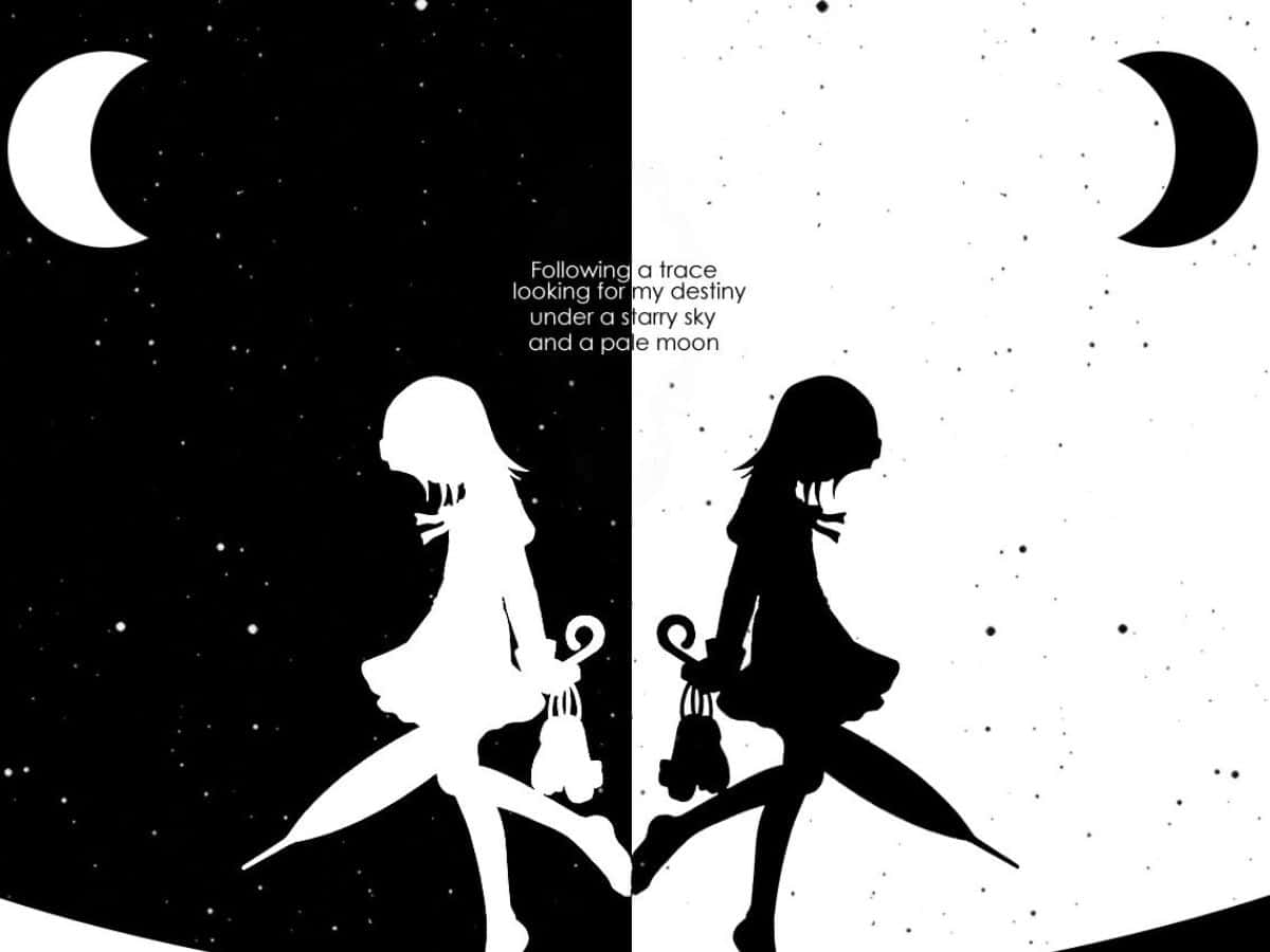 Schwarzweiß Anime 1200 X 900 Hintergrund